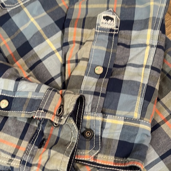 Buffalo mens quilted shirt jacket plaid blue size medium - Picture 6 of 7